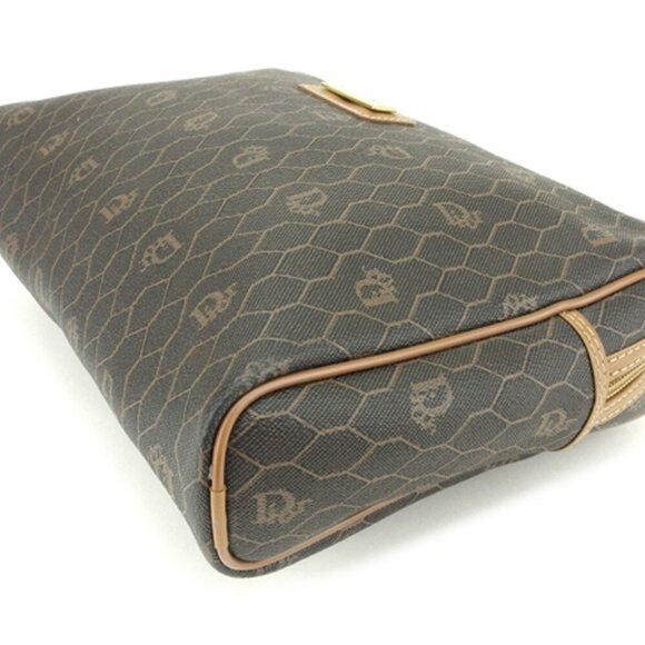 DIOR Clutch Bag Logo Pattern PVC ?~ Leather Authentic USED - Picture 3 of 4